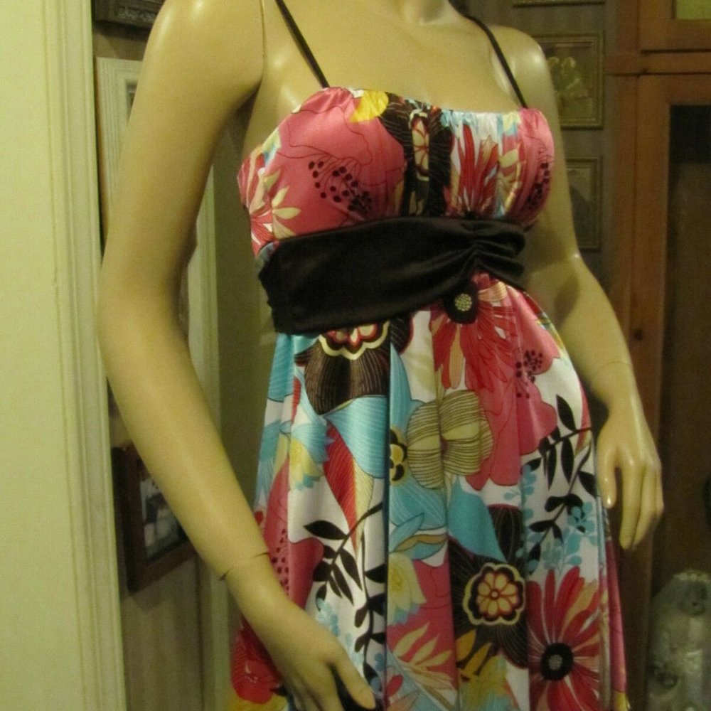Windsor Rose & Brown Floral Dress size small